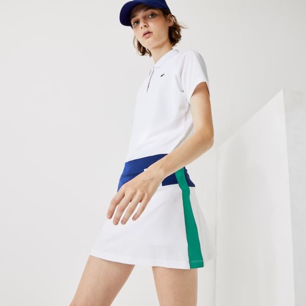 Lacoste SPORT Breathable Stretch Tennis Skirt Dámské - Sukně Blankyt / Bílé / Žluté / Blankyt / Zele